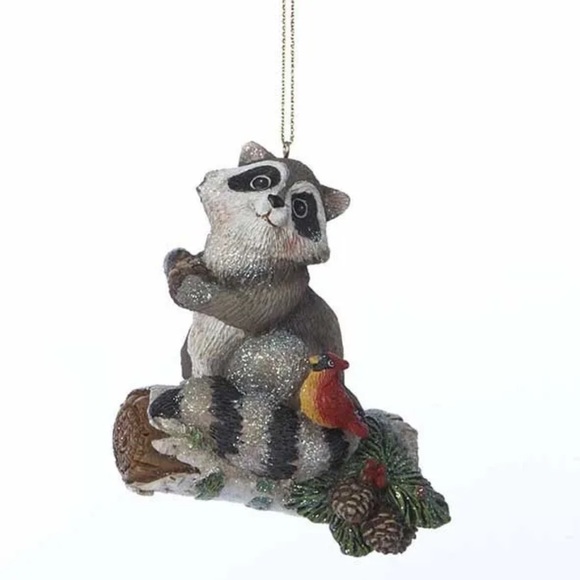 Other - Raccoon on Log Ornament, Resin 3 Inch Ornament, NWOT